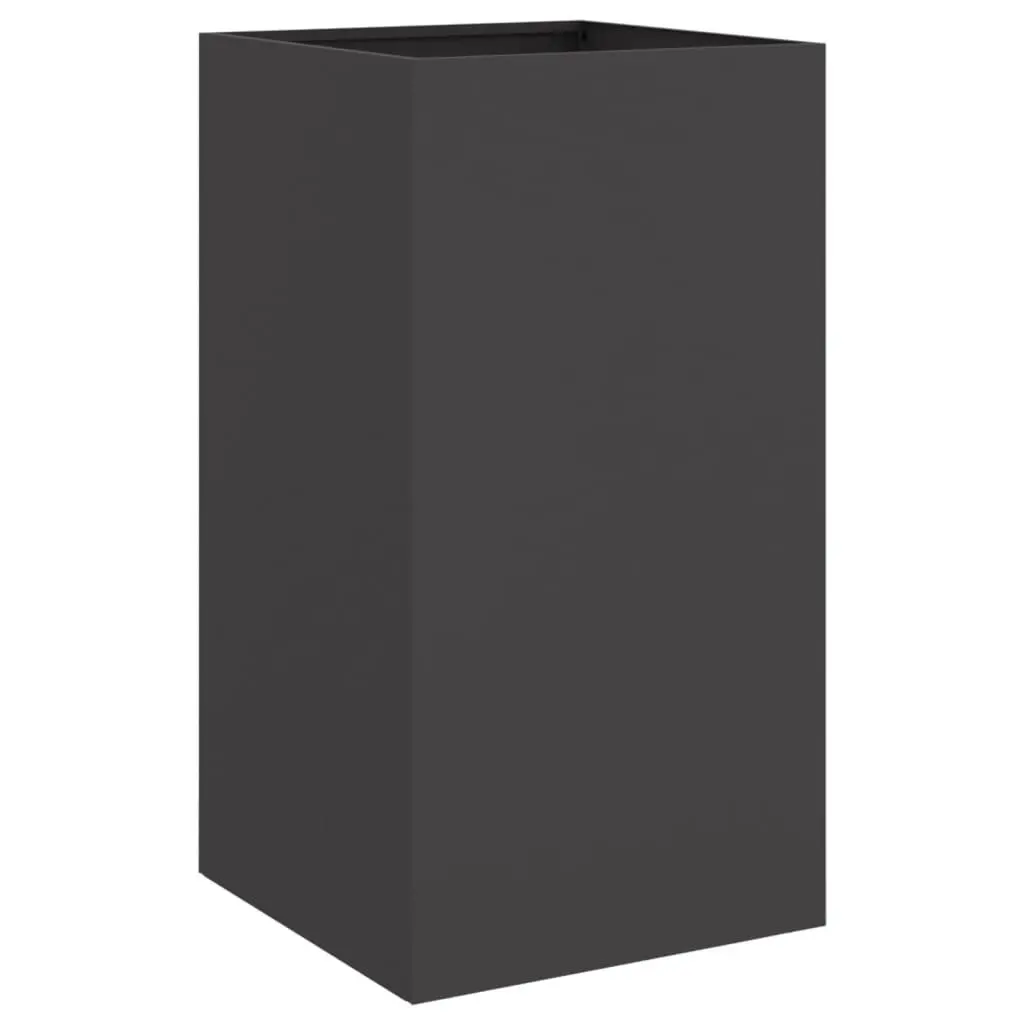 Steel Planter Outdoor Decorative Pot 42 x 38 x 75 cm Black