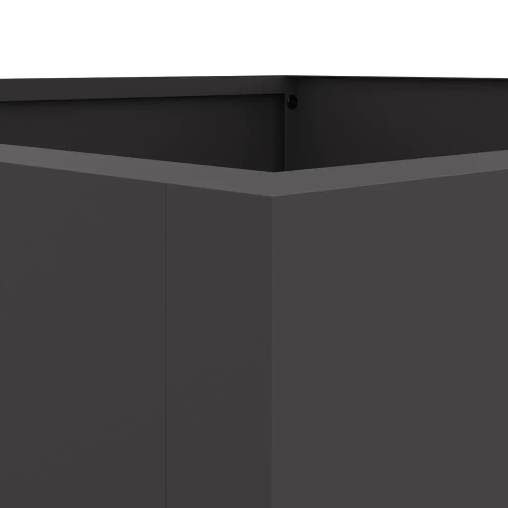 Steel Planter Outdoor Decorative Pot 42 x 38 x 75 cm Black