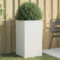 White Steel Planter Raised Garden Flower Box Pot Container Outdoor Patio Decor