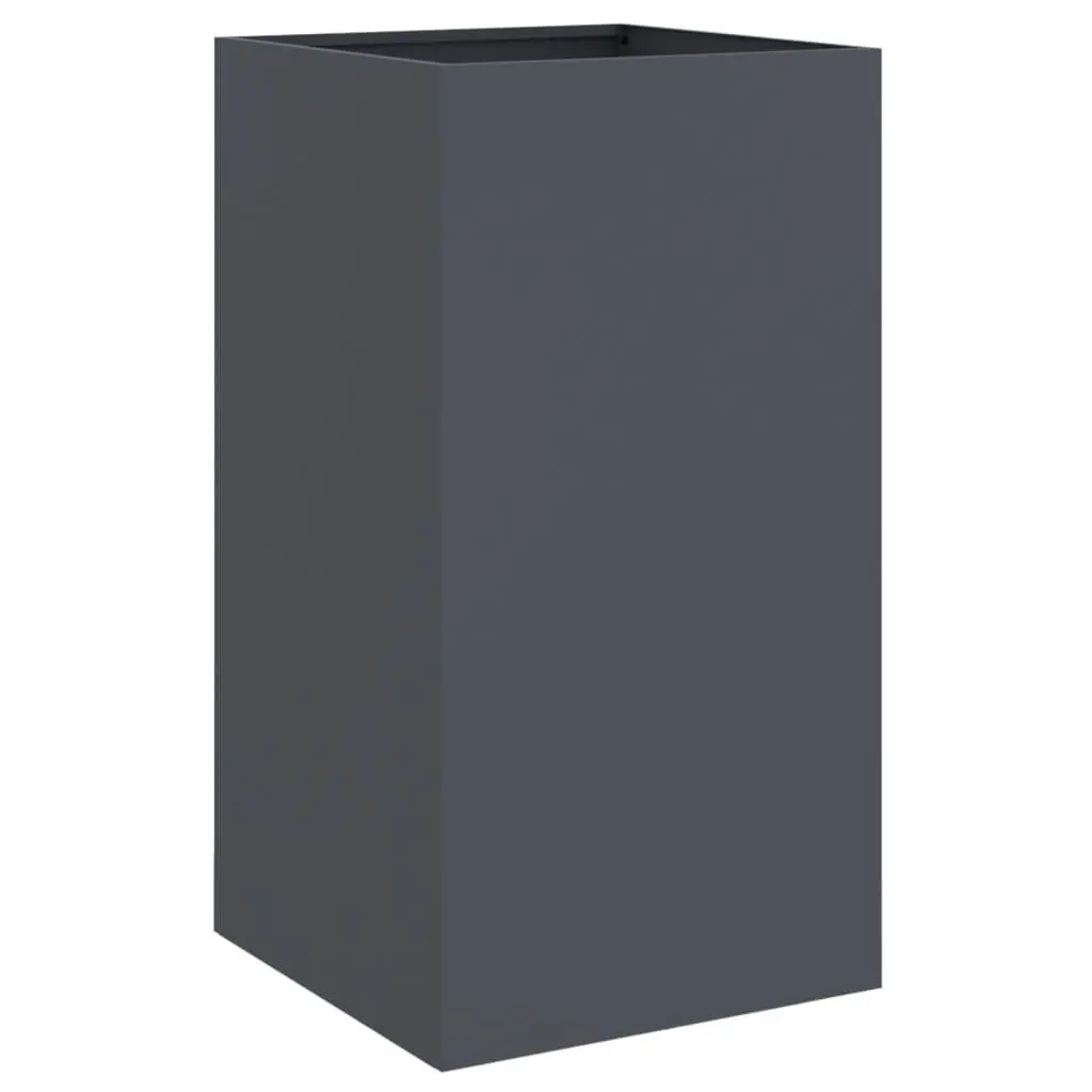 Steel Planter Anthracite 42x38x75cm Garden Flower Box Raised Bed Outdoor Patio