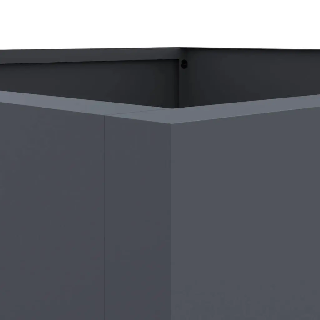 Steel Planter Anthracite 42x38x75cm Garden Flower Box Raised Bed Outdoor Patio