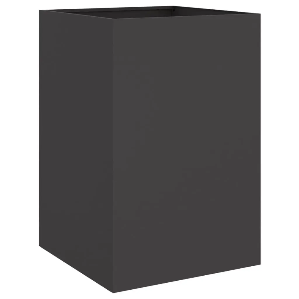 Steel Planter Box Outdoor Garden Raised Bed Flower Container 52 x 48 x 75 cm Black