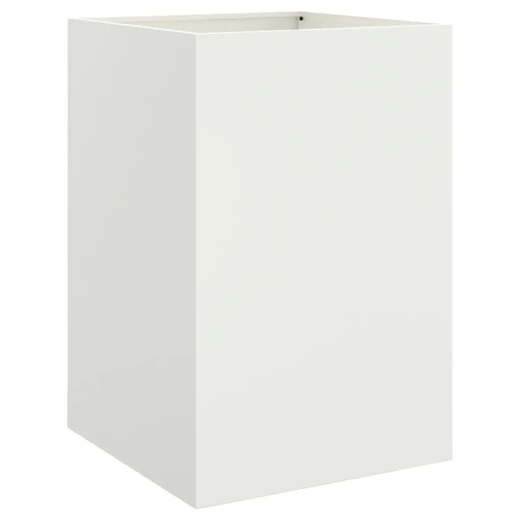 Steel Planter Box Decorative Pot for Garden Balcony Patio 52W x 48D x 75H cm White