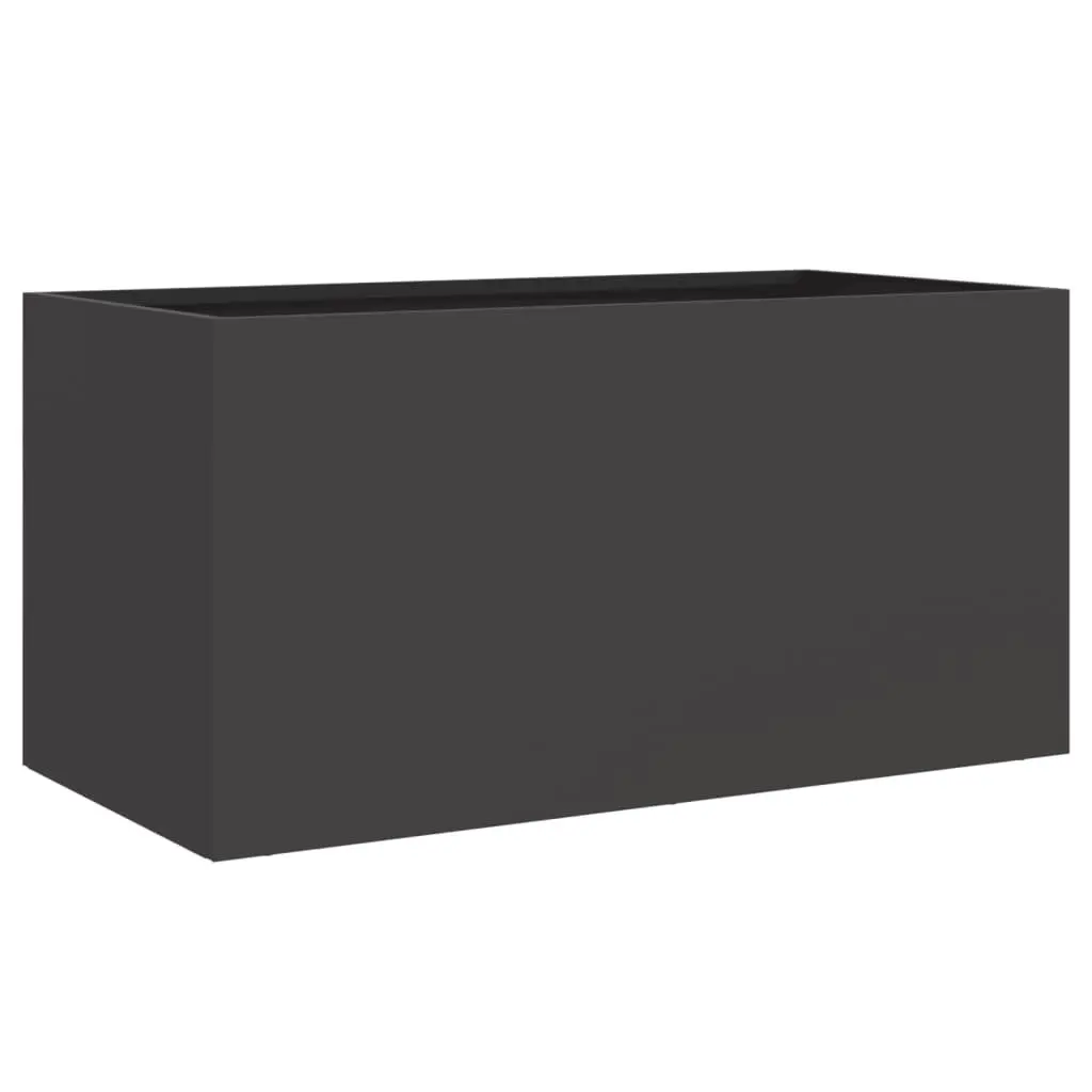 Black Steel Planter Raised Bed Garden Flower Box Outdoor Patio 62 x 30 x 29 cm