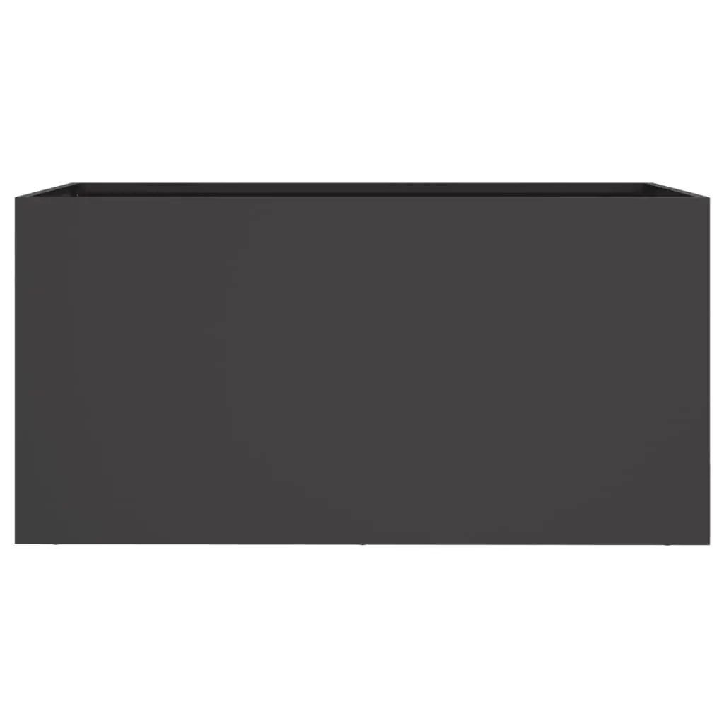 Black Steel Planter Raised Bed Garden Flower Box Outdoor Patio 62 x 30 x 29 cm