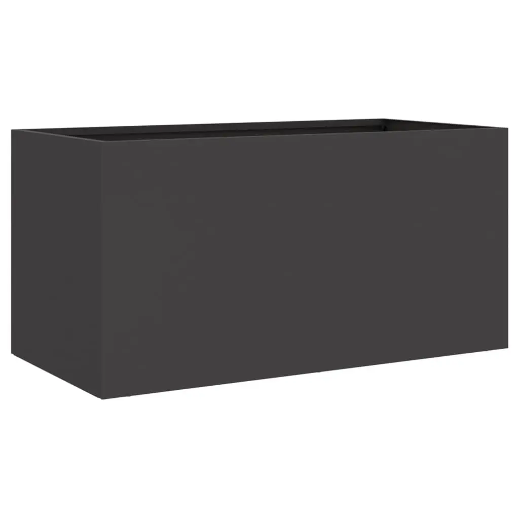 Black Steel Planter Raised Bed Garden Flower Box Outdoor Patio 62 x 30 x 29 cm