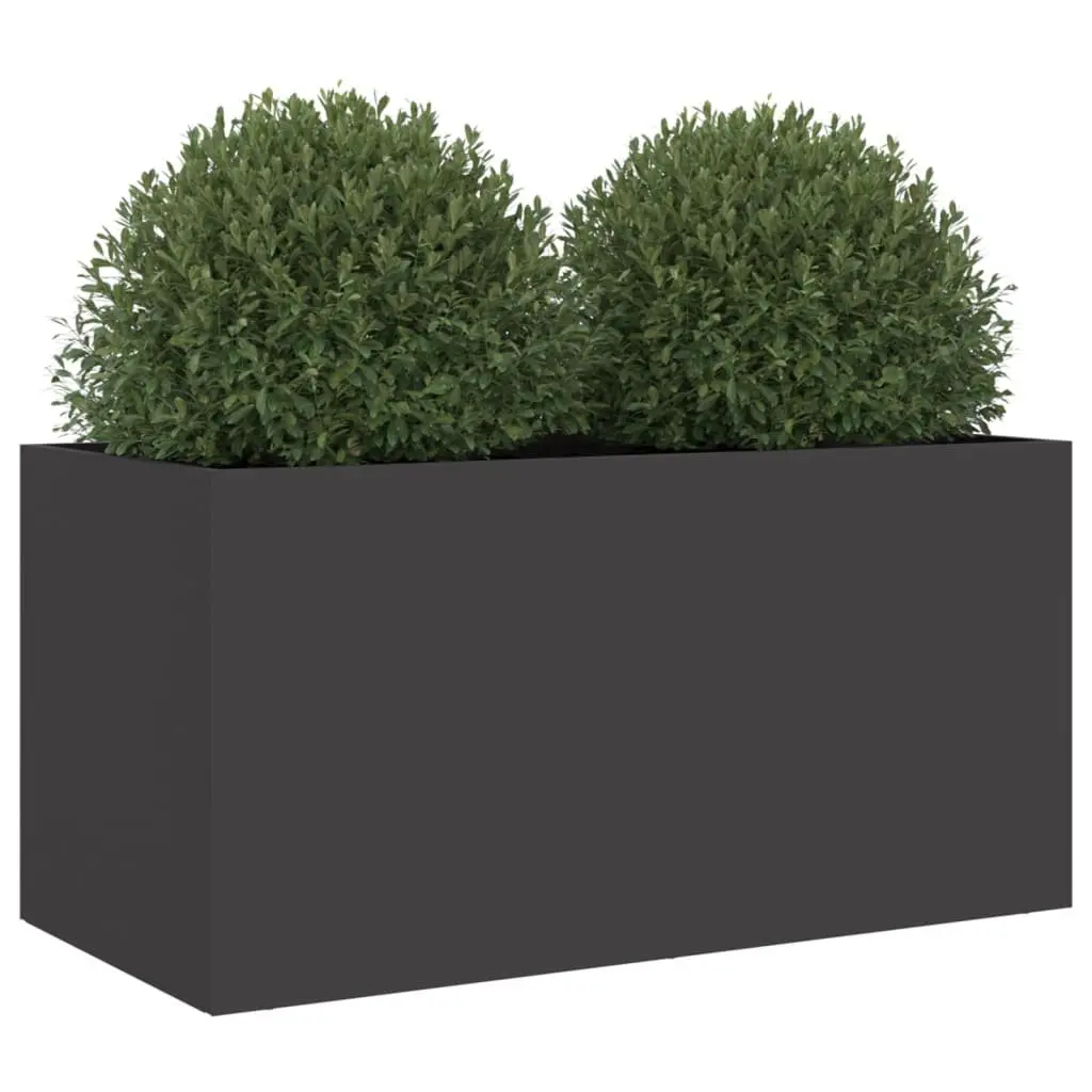 Black Steel Planter Raised Bed Garden Flower Box Outdoor Patio 62 x 30 x 29 cm