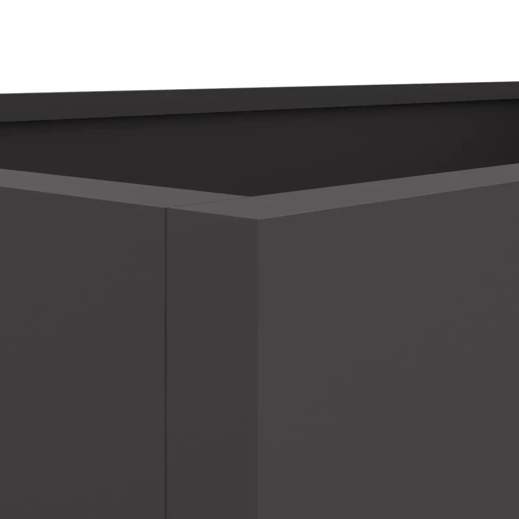 Black Steel Planter Raised Bed Garden Flower Box Outdoor Patio 62 x 30 x 29 cm