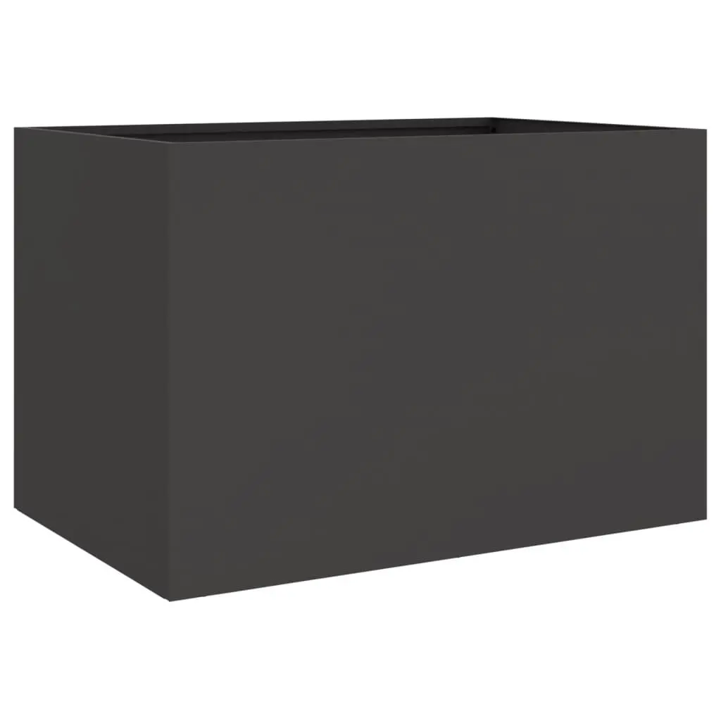 Steel Planter Box Black Garden Flower Raised Bed 62 x 40 x 39 cm