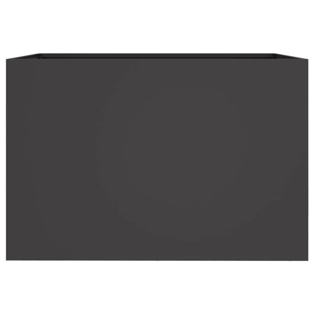 Steel Planter Box Black Garden Flower Raised Bed 62 x 40 x 39 cm