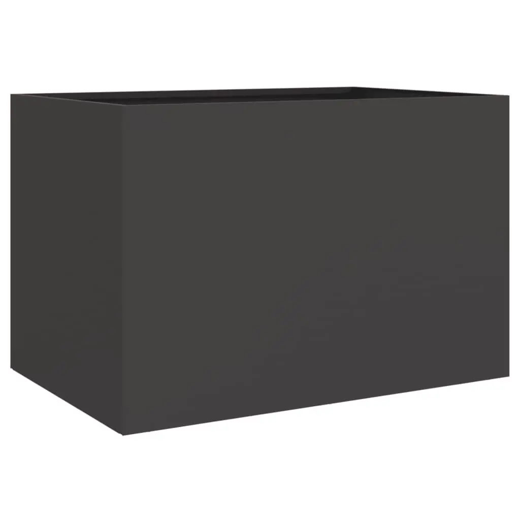 Steel Planter Box Black Garden Flower Raised Bed 62 x 40 x 39 cm