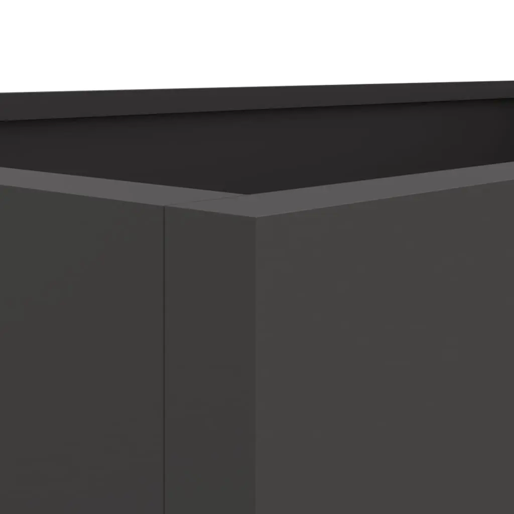 Steel Planter Box Black Garden Flower Raised Bed 62 x 40 x 39 cm