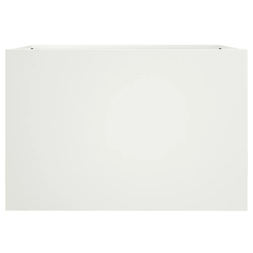 Planter Box Outdoor Decoration 62x40x39 cm White Steel Raised Bed