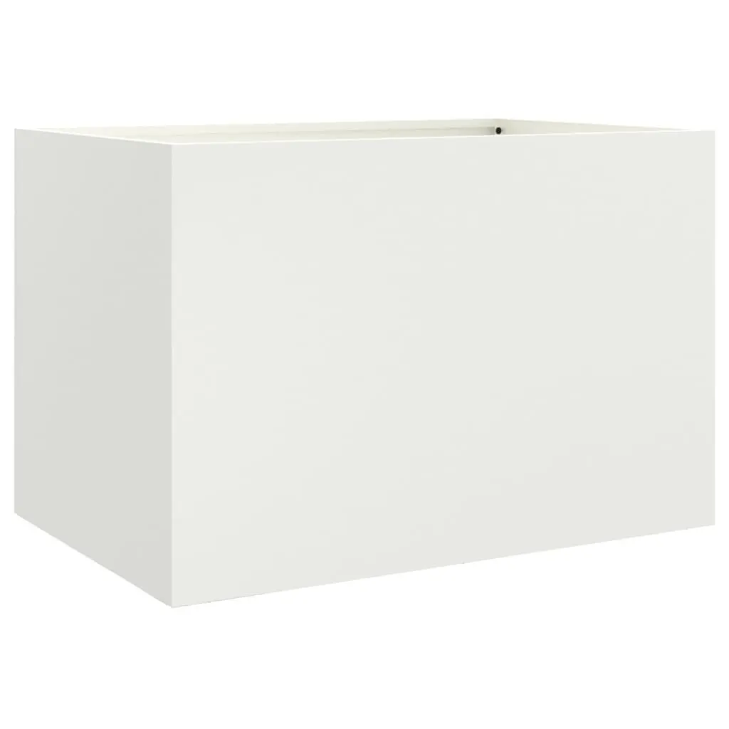 Planter Box Outdoor Decoration 62x40x39 cm White Steel Raised Bed