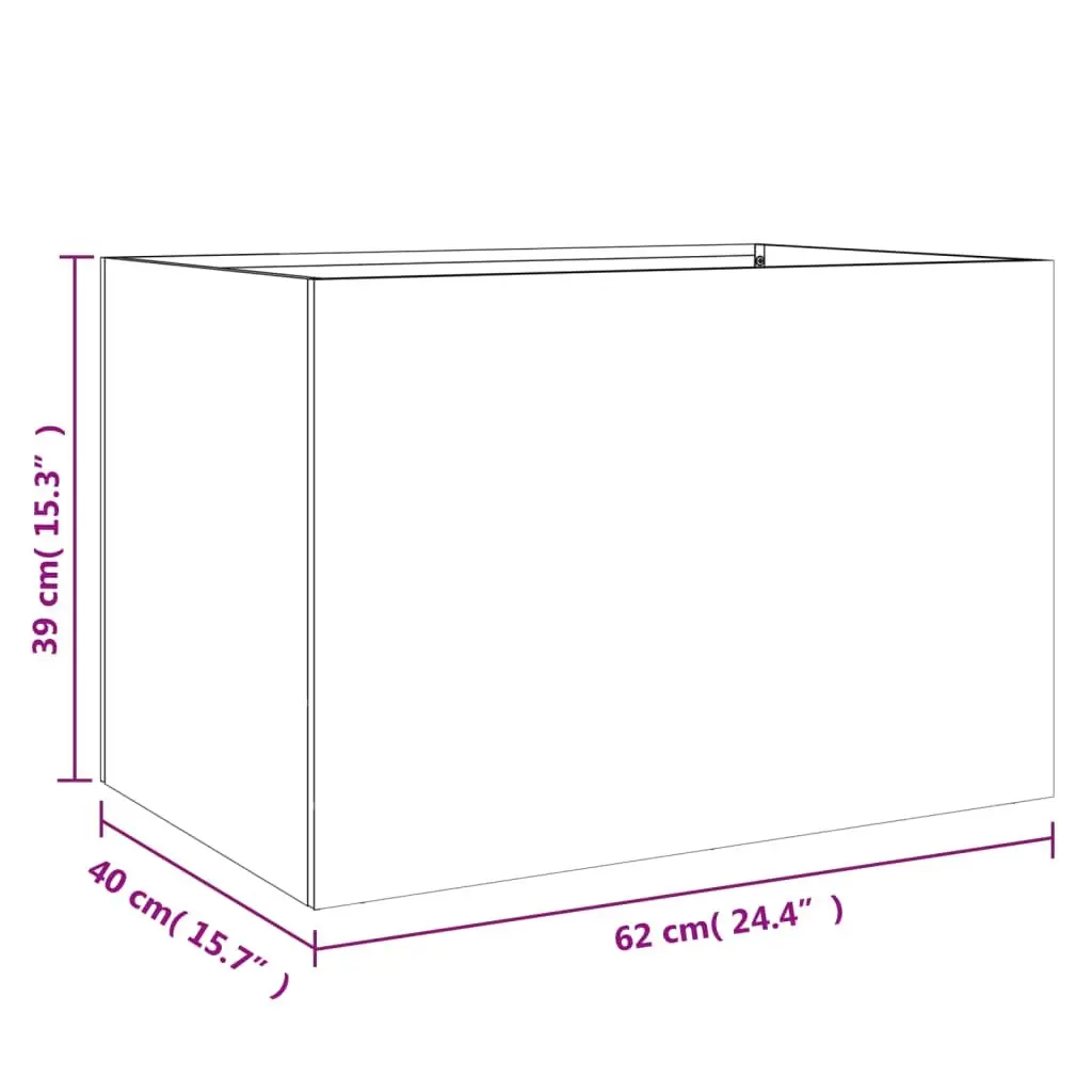 Planter Box Outdoor Decoration 62x40x39 cm White Steel Raised Bed