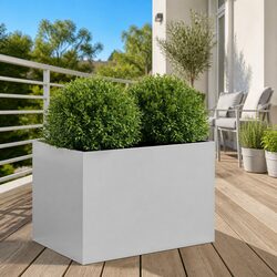 Reliable Galvanised Steel Planter with Minimal Maintenance 62x40x39 cm