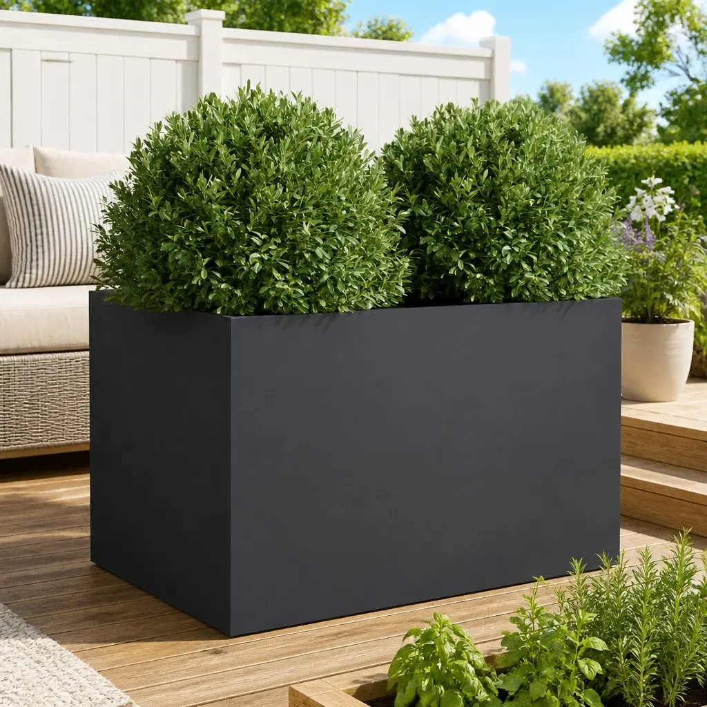 Steel Planter Raised Garden Bed Outdoor Anthracite 62 x 47 x 46 cm