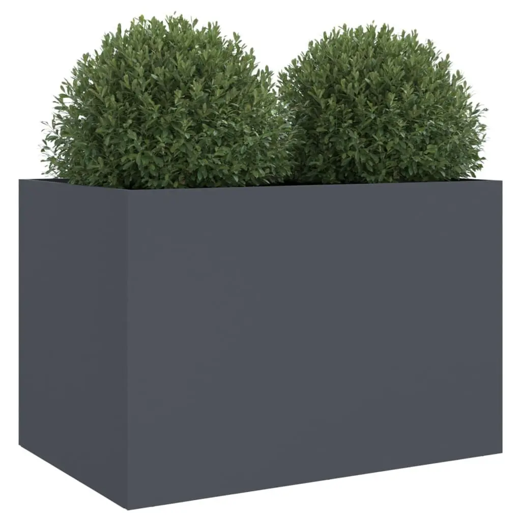 Steel Planter Raised Garden Bed Outdoor Anthracite 62 x 47 x 46 cm