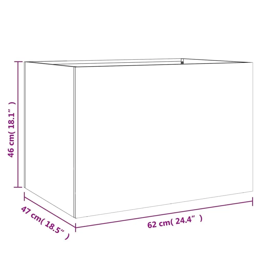 Steel Planter Raised Garden Bed Outdoor Anthracite 62 x 47 x 46 cm