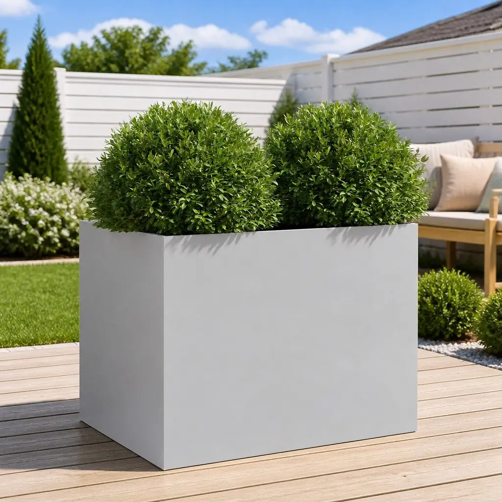 Galvanised Steel Planter Outdoor Garden Raised Bed 62 x 47 x 46 cm Silver
