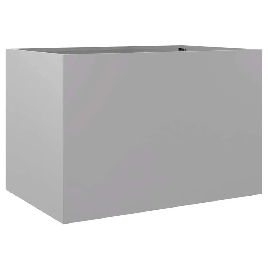 Galvanised Steel Planter Outdoor Garden Raised Bed 62 x 47 x 46 cm Silver
