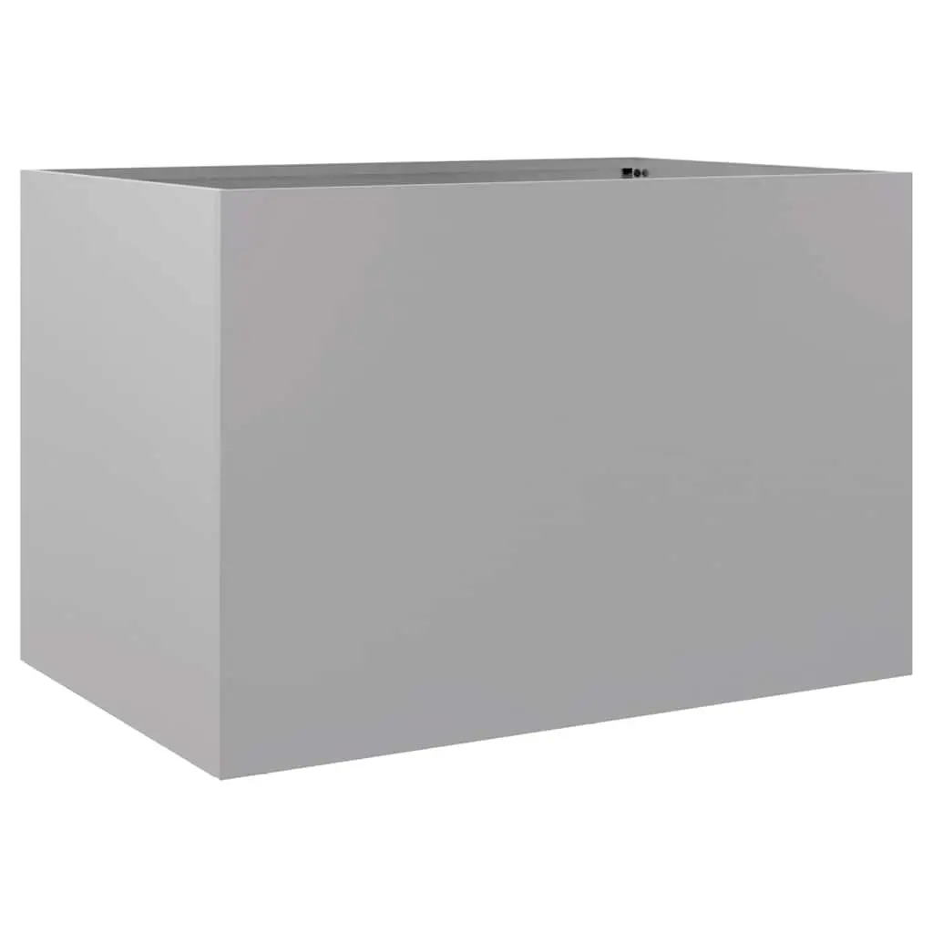 Galvanised Steel Planter Outdoor Garden Raised Bed 62 x 47 x 46 cm Silver