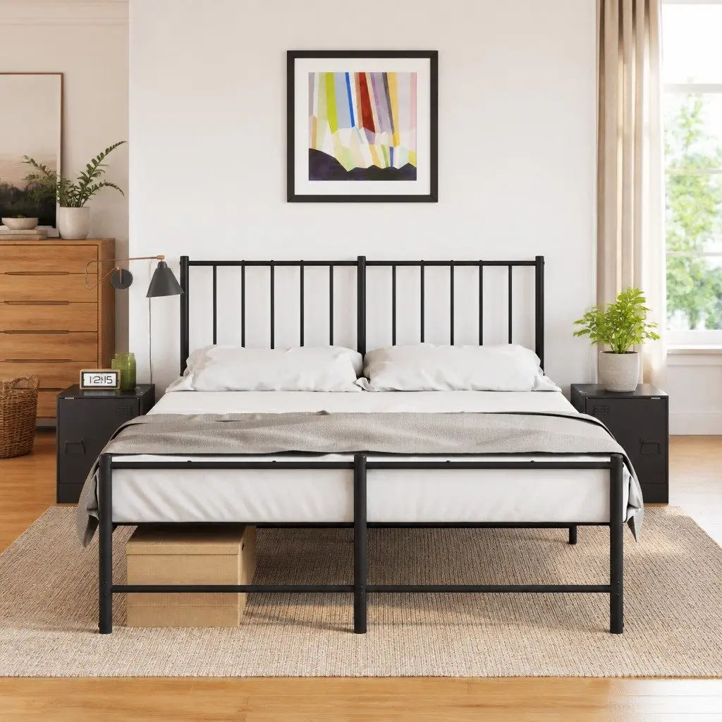 Bedside Cabinets 2 Pieces Storage Tables Black Bedroom Nightstand Furniture