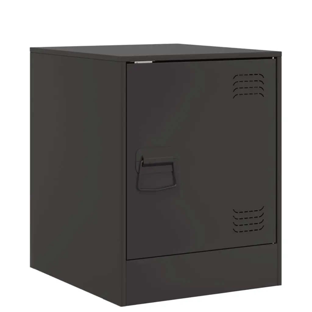 Bedside Cabinets 2 Pieces Storage Tables Black Bedroom Nightstand Furniture