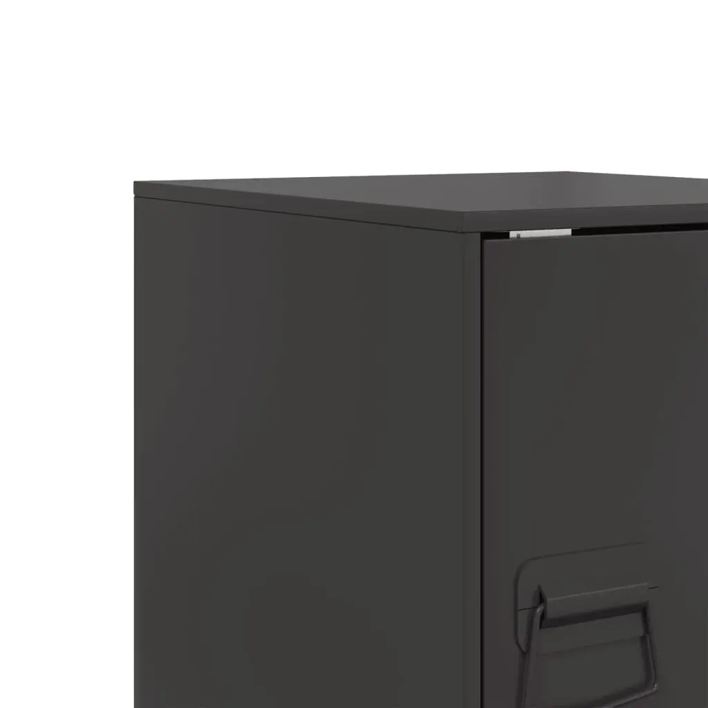 Bedside Cabinets 2 Pieces Storage Tables Black Bedroom Nightstand Furniture