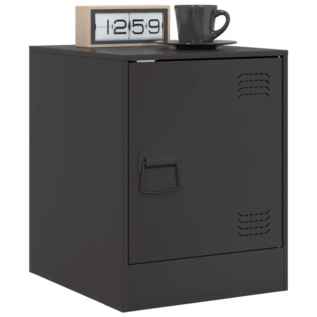Bedside Cabinets 2 Pieces Storage Tables Black Bedroom Nightstand Furniture
