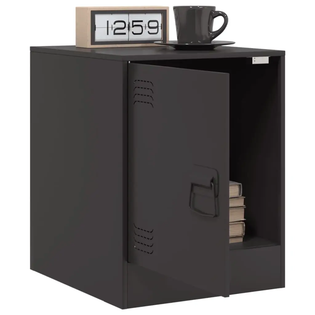 Bedside Cabinets 2 Pieces Storage Tables Black Bedroom Nightstand Furniture