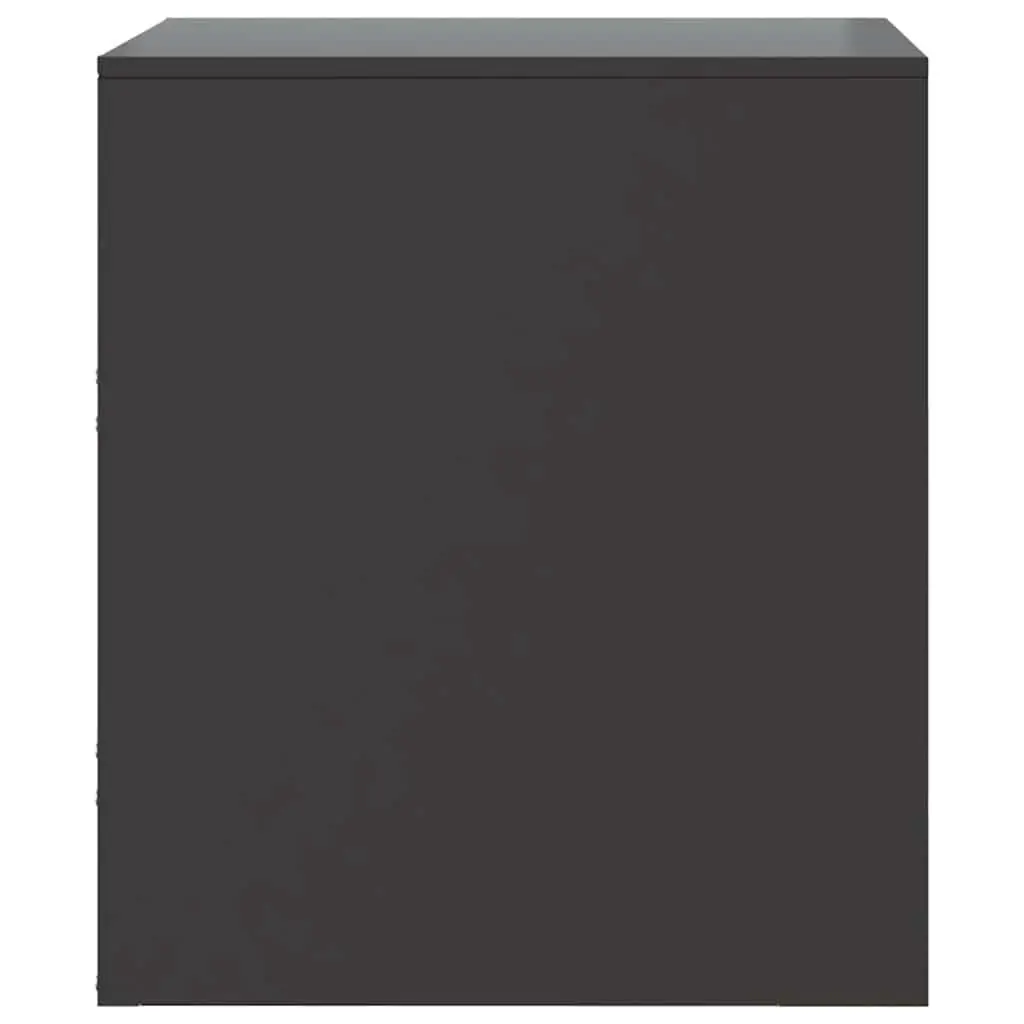Bedside Tables Storage Cabinets 2 Piece Black Steel Bedroom Nightstand