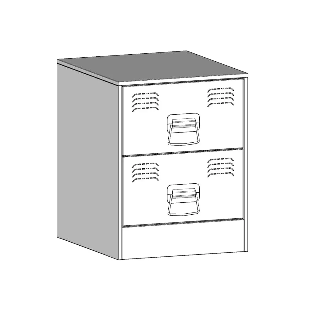 Bedside Tables Storage Cabinets 2 Piece Black Steel Bedroom Nightstand