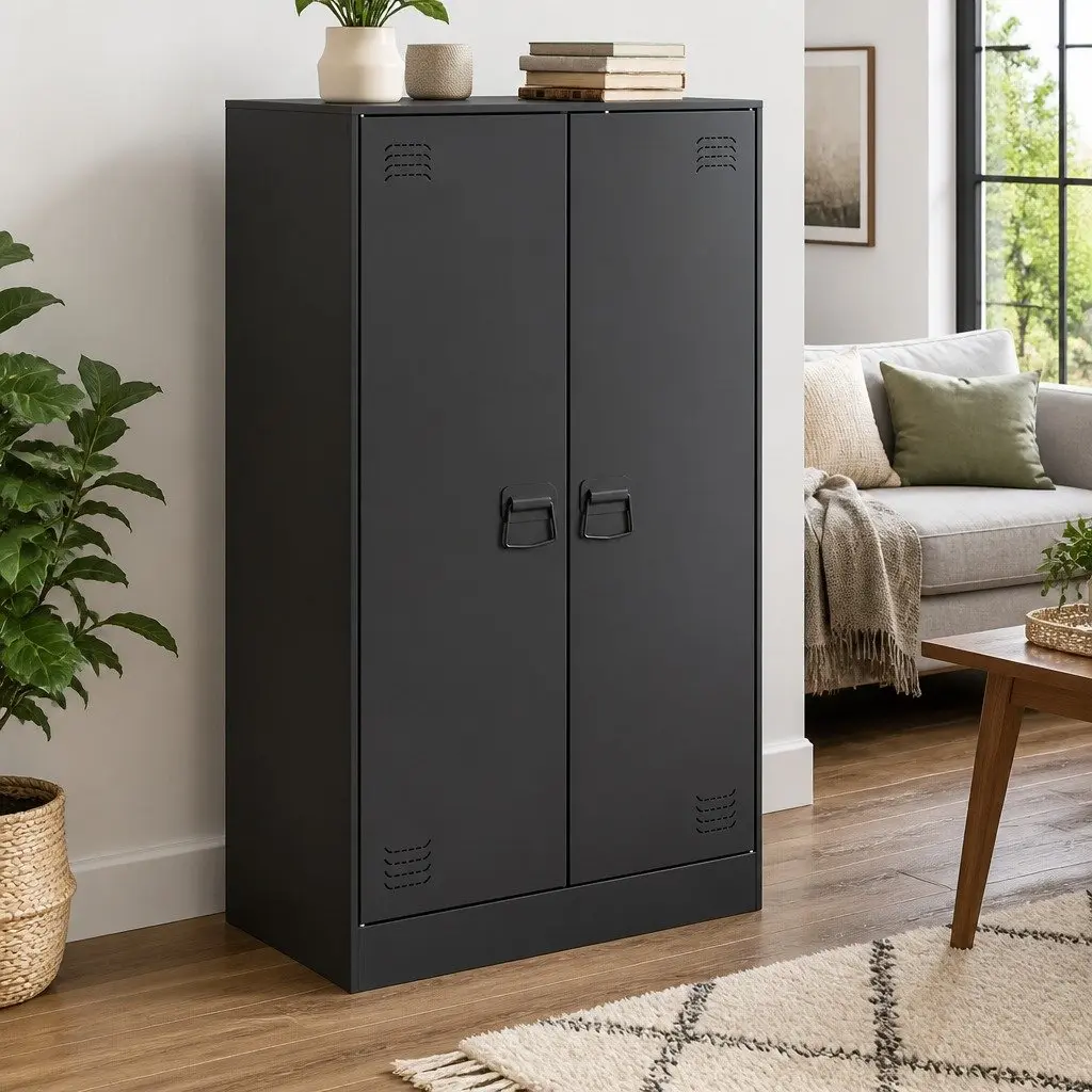 Black Sideboard with Ample Storage Space