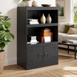 Reliable Black Sideboard with Ample Storage Space