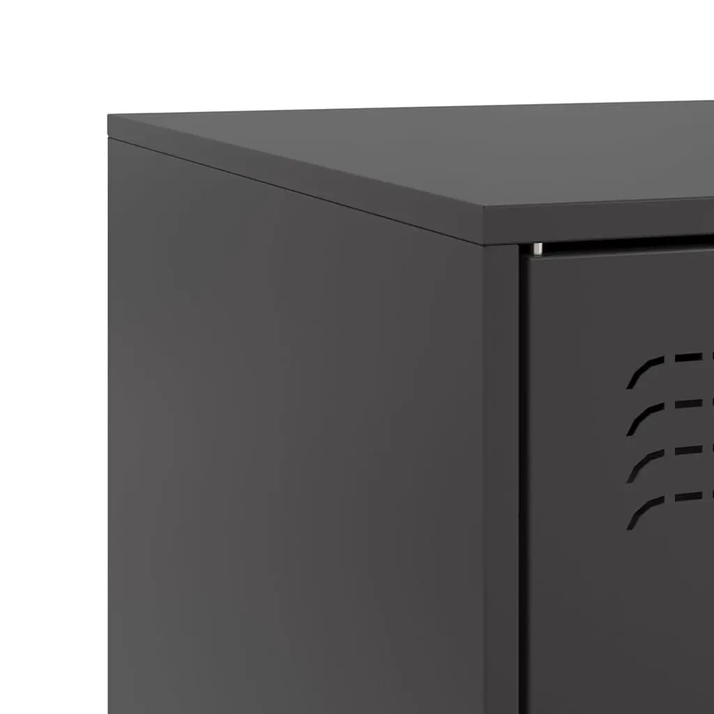 TV Cabinet Black 99x39x44cm Steel Frame Storage Unit Media Console