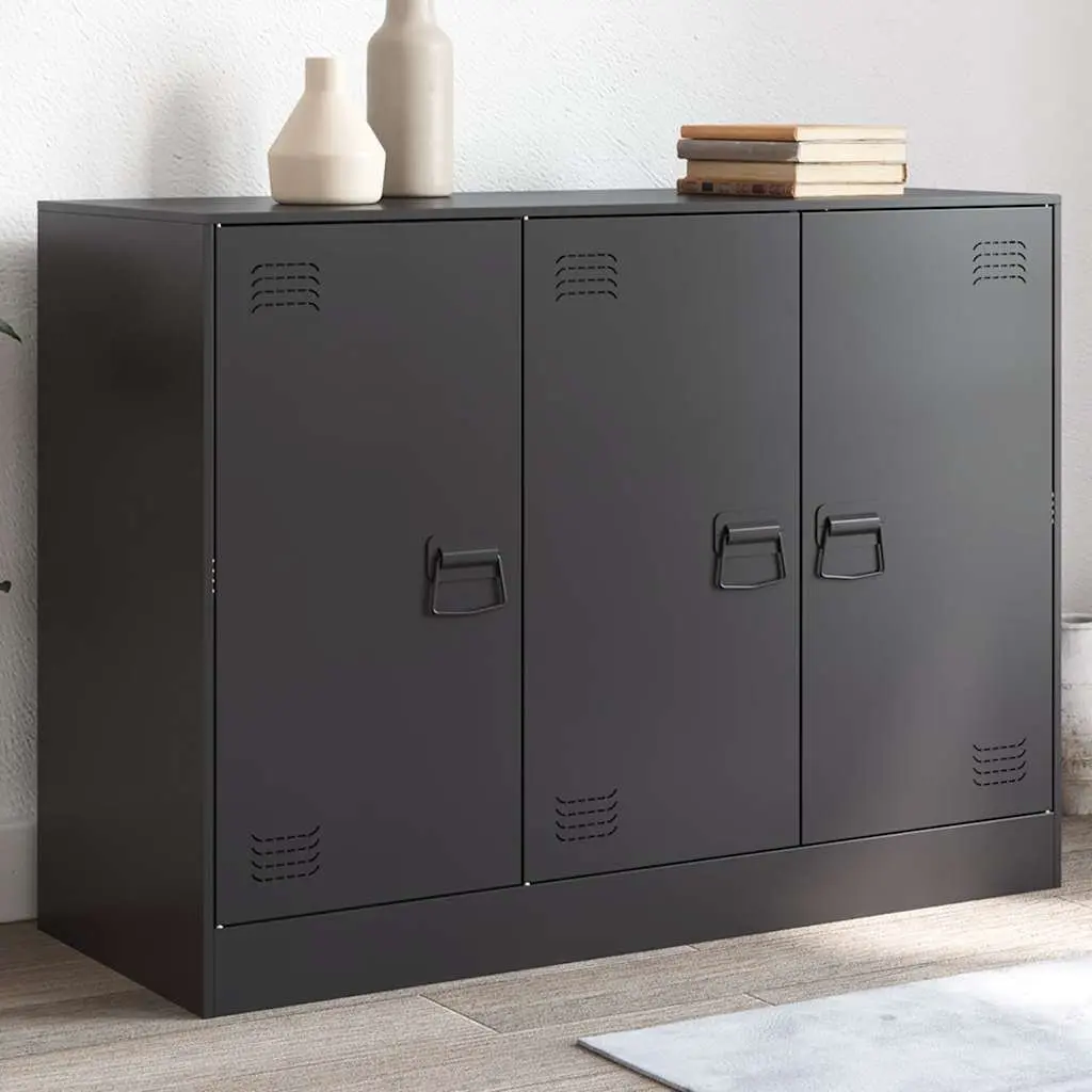 Black Sideboard with Ample Storage 99x39x73 cm