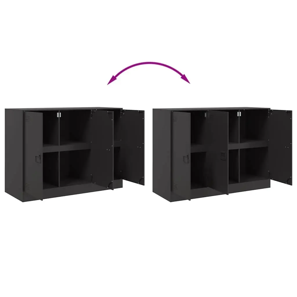 Black Sideboard with Ample Storage 99x39x73 cm