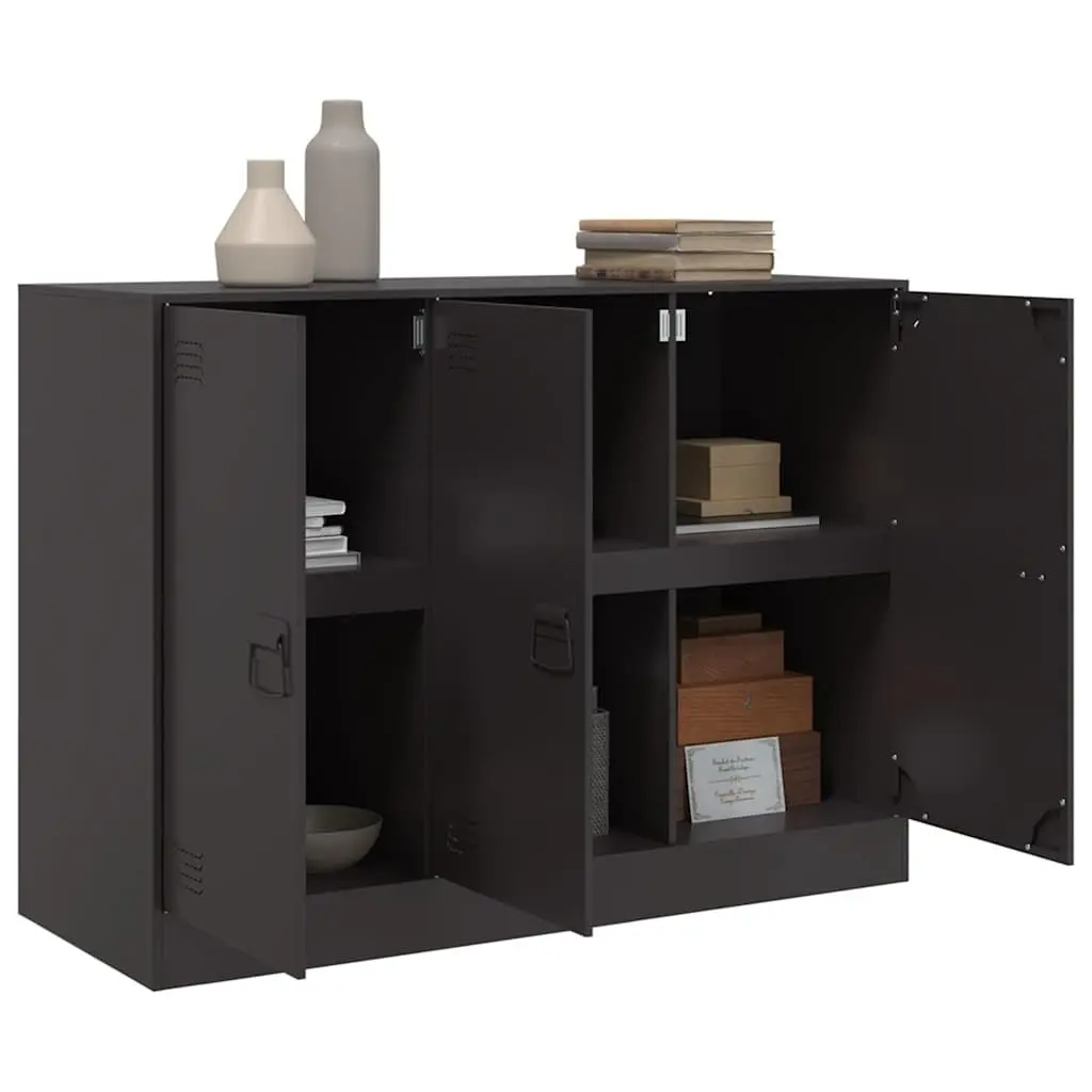 Black Sideboard with Ample Storage 99x39x73 cm