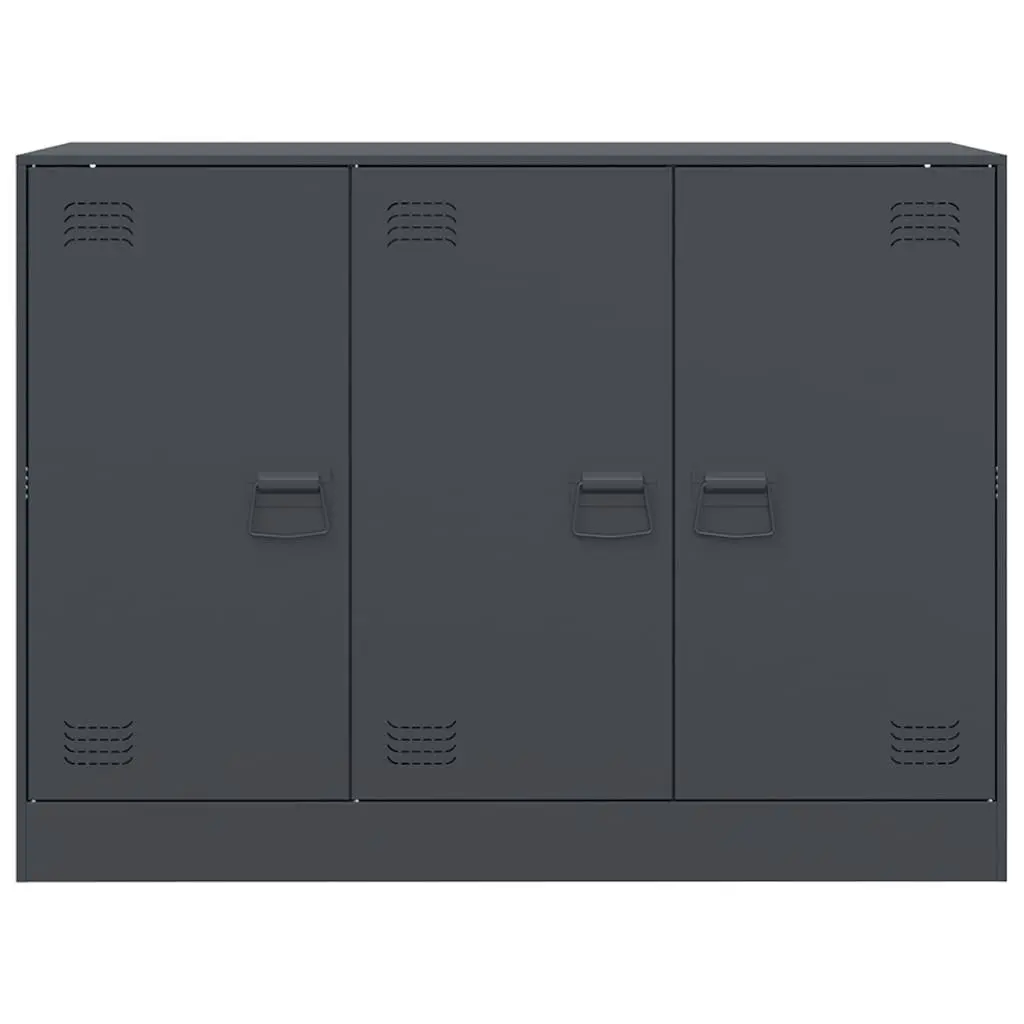 Sideboard Storage Cabinet Anthracite Steel Frame Living Room Furniture 99 x 39 x 73 cm