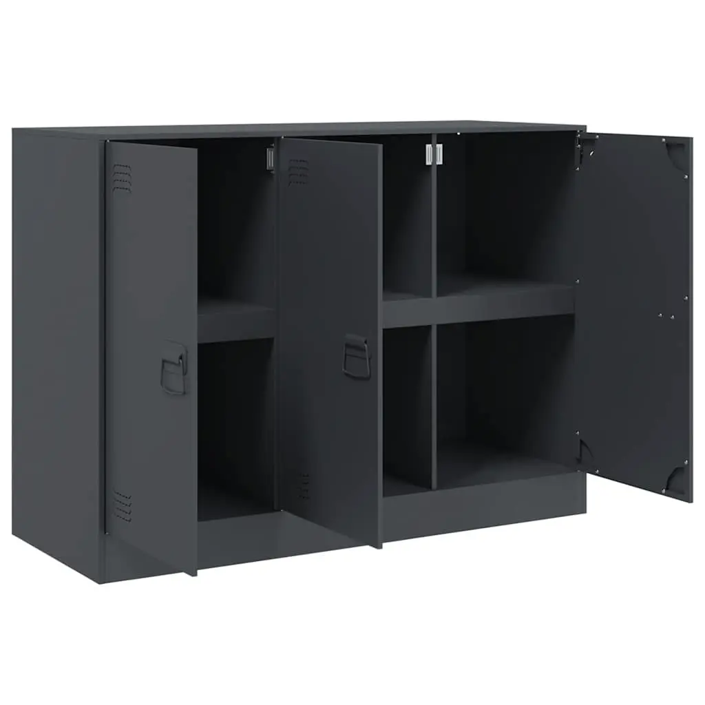 Sideboard Storage Cabinet Anthracite Steel Frame Living Room Furniture 99 x 39 x 73 cm