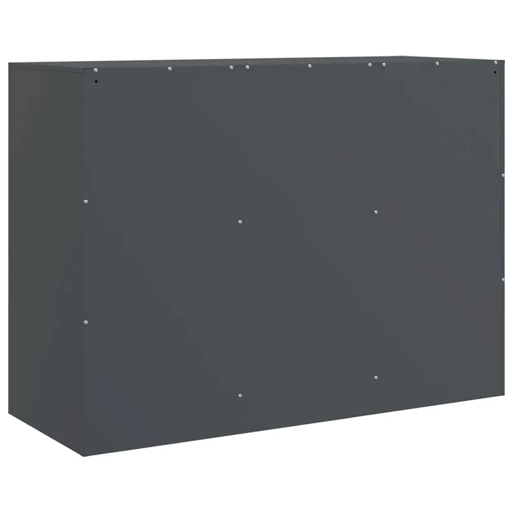 Sideboard Storage Cabinet Anthracite Steel Frame Living Room Furniture 99 x 39 x 73 cm