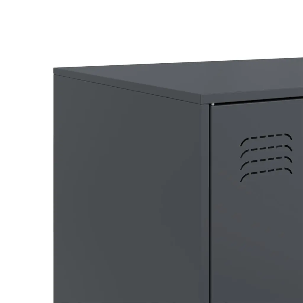 Sideboard Storage Cabinet Anthracite Steel Frame Living Room Furniture 99 x 39 x 73 cm