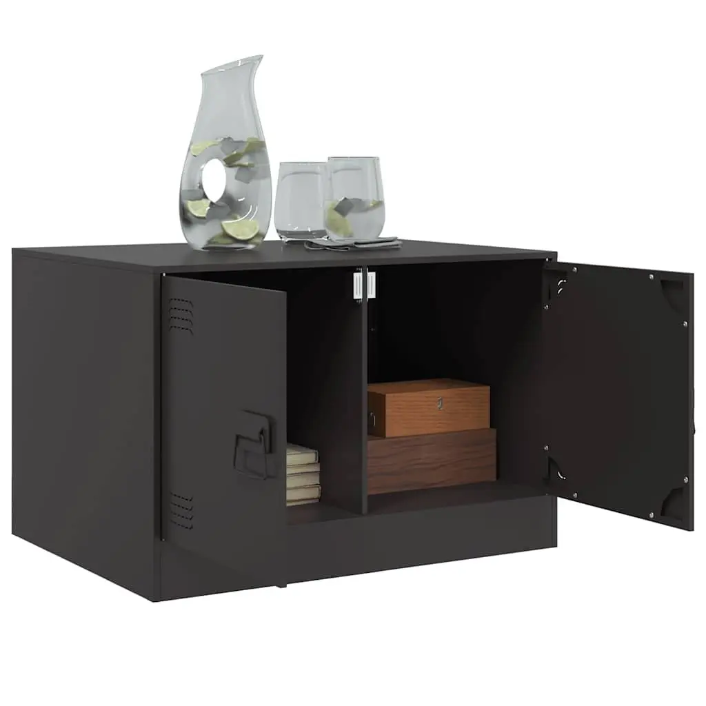 Coffee Table Black Modern Design Storage Shelves Living Room Furniture
