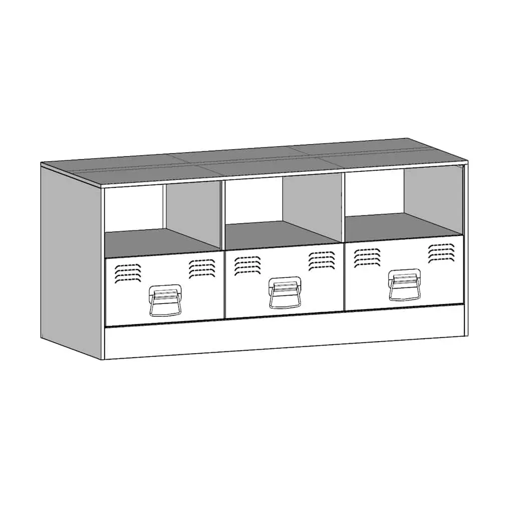 Black Media Console with Ample Storage 99x39x44 cm