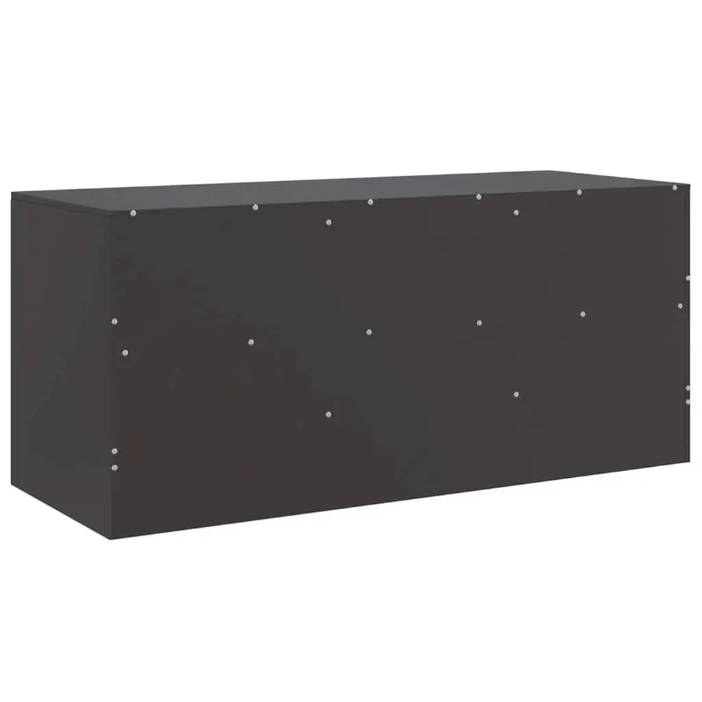 Black Media Console with Ample Storage 99x39x44 cm