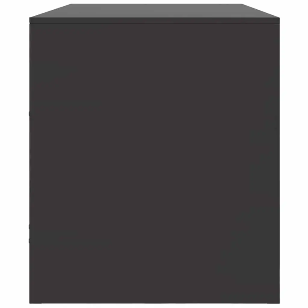 Black Media Console with Ample Storage 99x39x44 cm