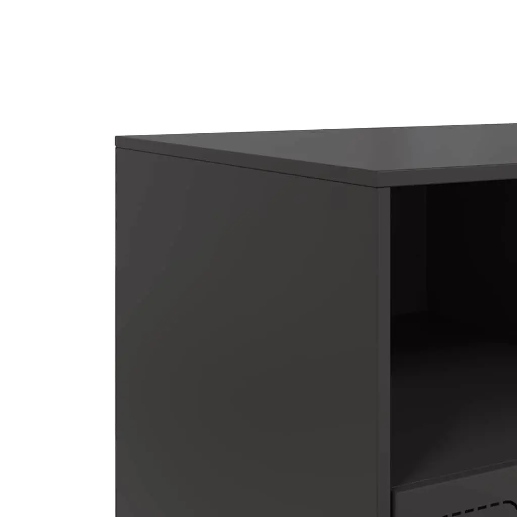 Black Media Console with Ample Storage 99x39x44 cm