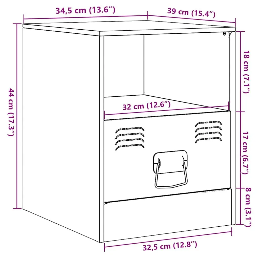 Bedside Cabinets Storage 34.5x39x44cm Black 2 Piece