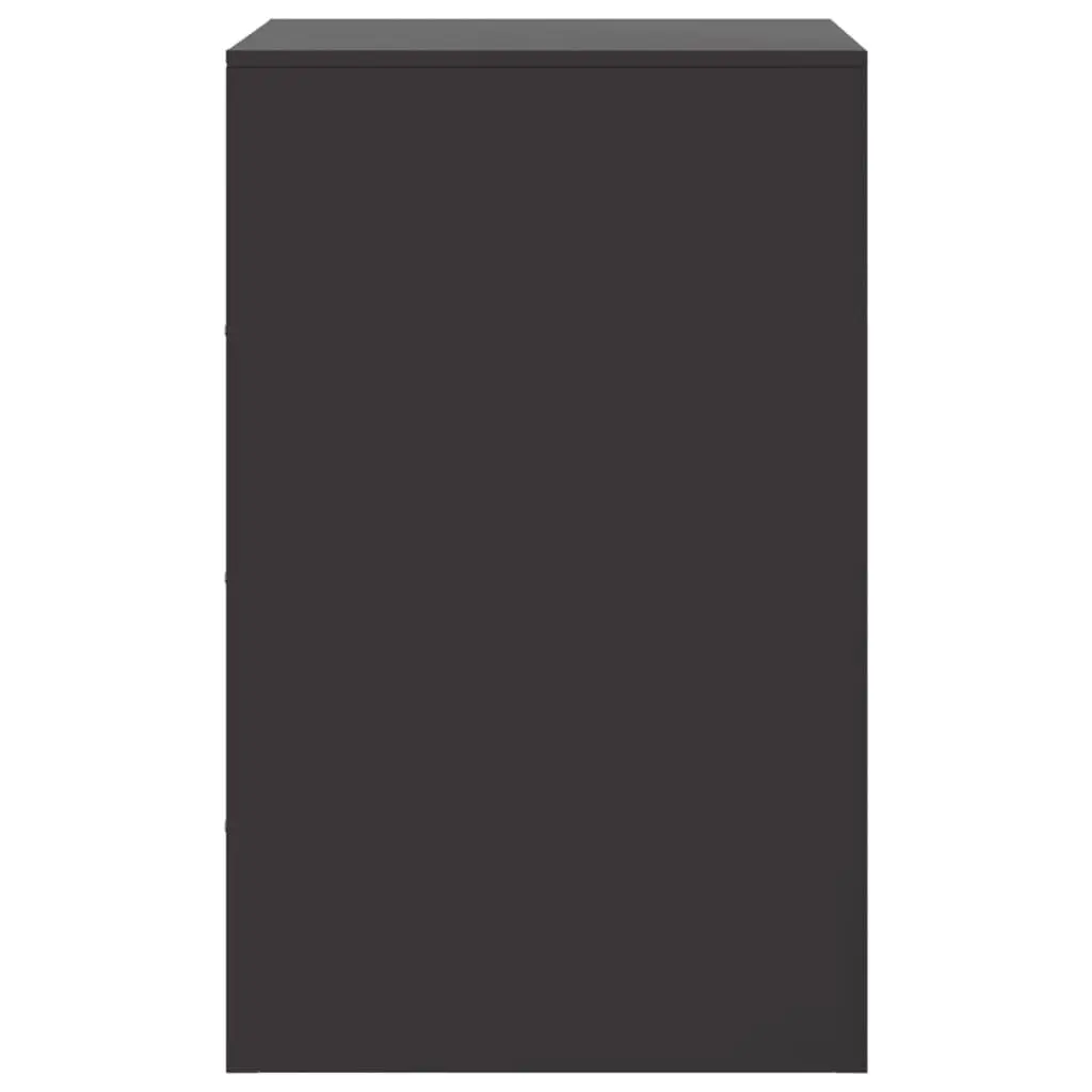 Bedside Cabinet 2 pcs Black Storage Nightstand Bedroom Furniture Organiser